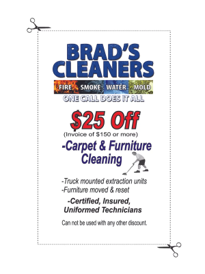 $25 off Carpet & Furniture Cleaning (Invoice of $150 or more)