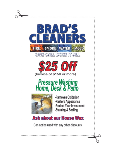 $25 off Pressure Washing (Invoice of $150 or more)
